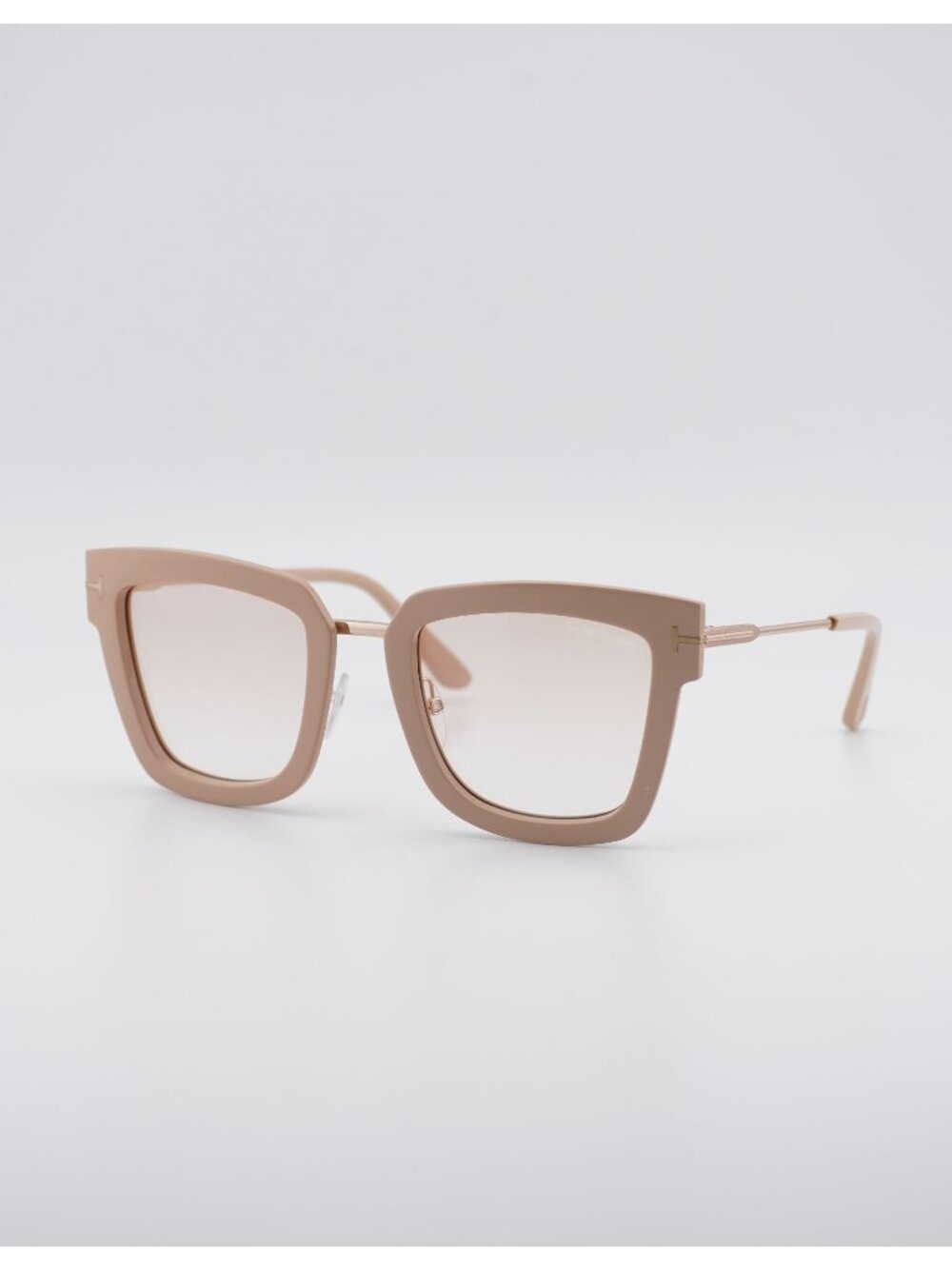 Tom Ford Lara-02 FT0573 74F Sunglasses Brown Square Frame, Pink Lenses
